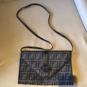 Vintage leather Fendi cross body bag